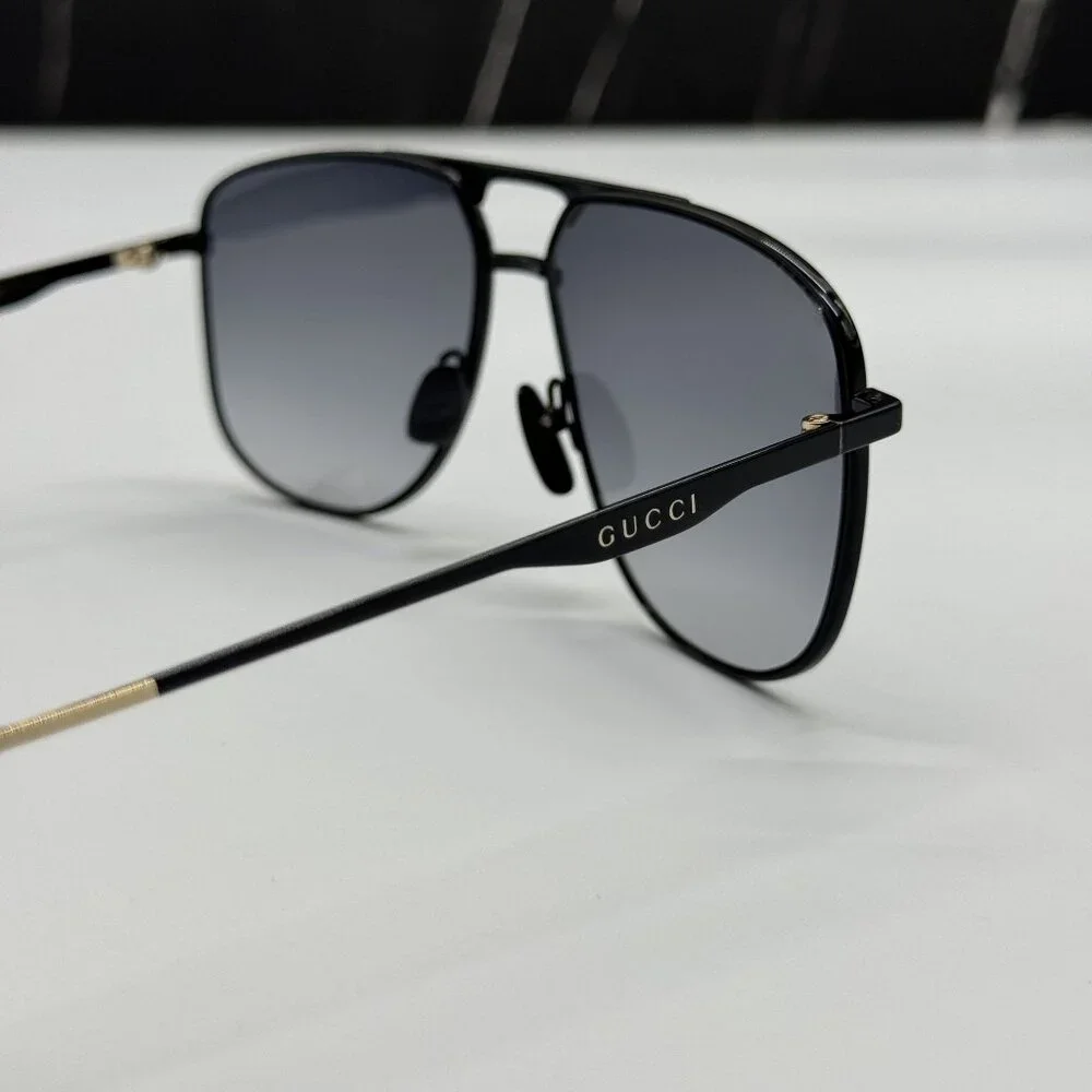 NEW GUCCI GG0336S 002 SUNGLASSES MEN BLACK/GRAY EYEWEAR
